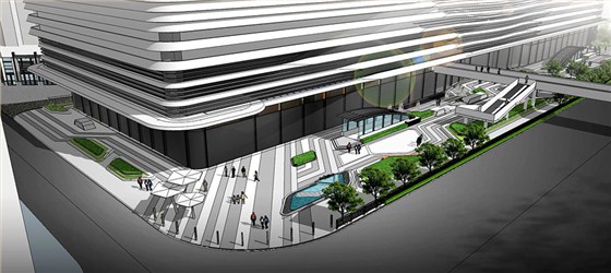 朗石商业街综合体景观-深圳宝安中洲中央公园商业景观设计